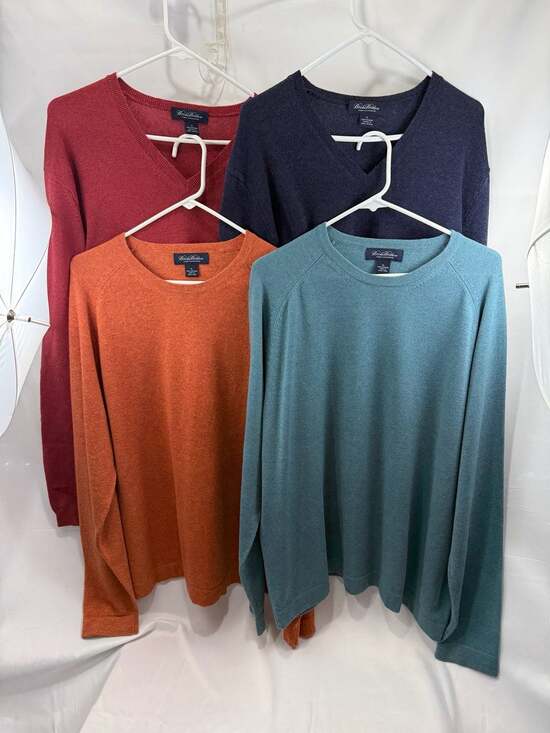 Lot of 4 Brooks Brothers 100% Pure Cashmere Sweaters Mens XL V-Neck & Crewneck - Picture 5 of 16